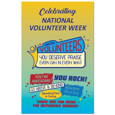 Volunteer Appreciation Week Theme 11 X 17 Posters Sold In Packs Of 10