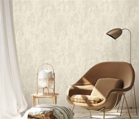 Non Woven Wallpaper Erismann Concrete Look Cream Metallic