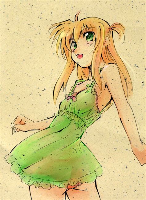 Safebooru Arisa Bannings Blonde Hair Flat Chest Green Eyes Jason