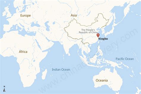 Ningbo Shanghai China Route Map