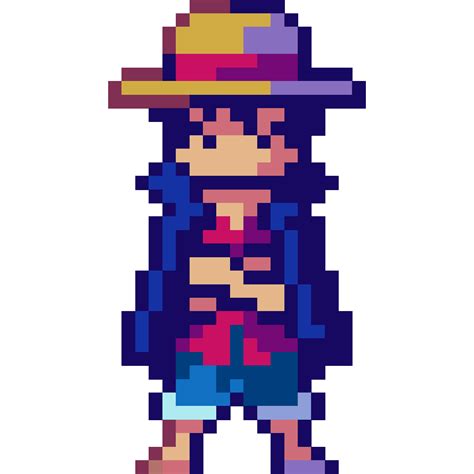 Monkey D Luffy 35x35 Pixel Art By Comficker