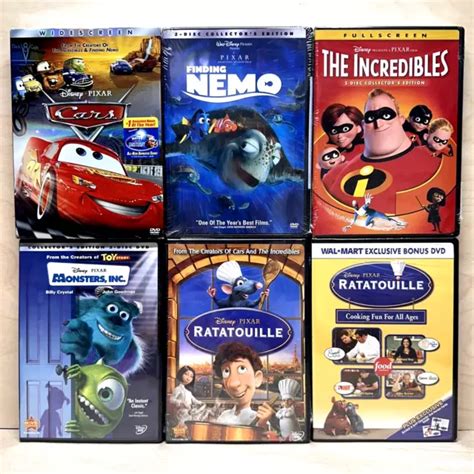 LOT OF 5 NEW Disney Pixar Bonus DVDs Cars The Incredibles Monsters