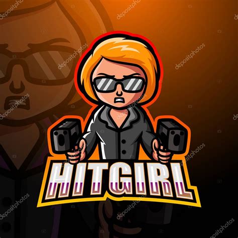 Ilustraci N Vectorial Del Dise O Del Logo Esport De La Mascota Hitgirl