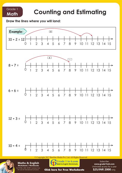 First Grade Math Worksheets Of Addition On Number Line Worksheets Library