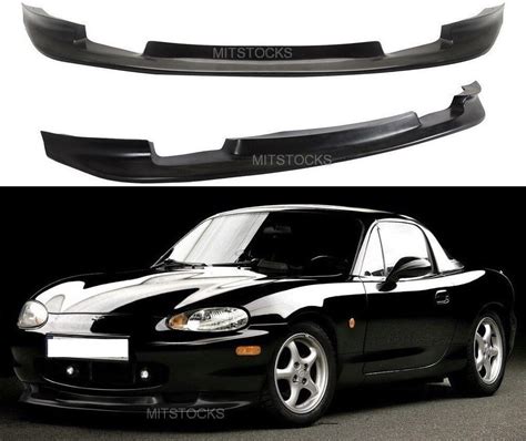 Fits Miata Gv Style Pu Black Add On Front Bumper Lip Dam