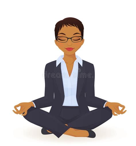 Businesswoman Meditate Stock Vector Illustration Of Calm 60796726