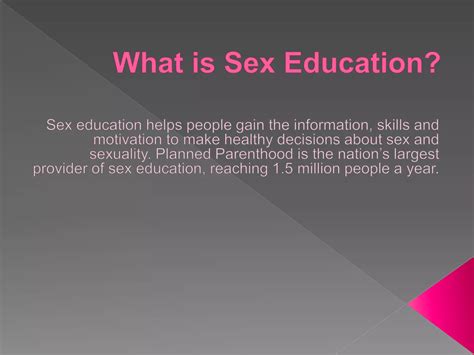 What Is Sex Education Ppt