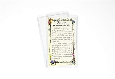 Saint Francis Prayer Card - Etsy