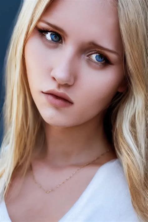 2 4 Year Old Blonde Female Wearing White V Neck Top Stable Diffusion