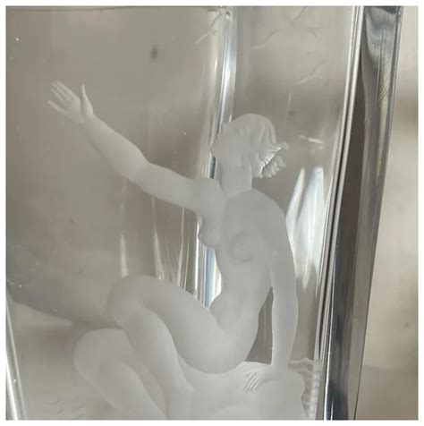RARE Modernist Vicke Lindstrand Orrefors Nude Lady Crystal Vase Arthur Ruby Lane