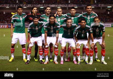 Mexico Players Pose Prior A World Cup Qualifying Soccer Match