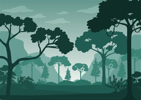 Silhouette Forest Landscape Background 3430597 Vector Art At Vecteezy