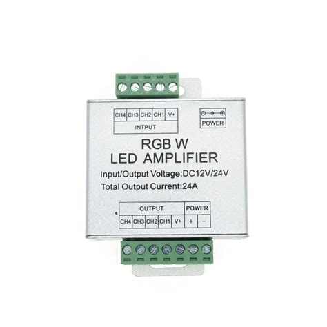 LED RGBW Amplifikat R DC12 24V 24A 4 Kanal K RGBW LED Erit K G