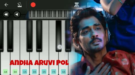 Andha Aruvi Pol Unakku Thaan Chithha Easy Piano Tutorial Youtube