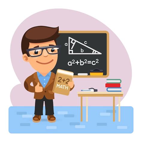 Premium Vector | Cartoon Math Teacher