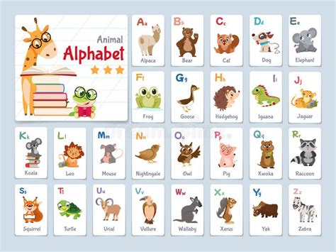 Cartes Flash Alphabet Avec Animaux Pour L Apprentissage Des Lettres