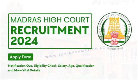 Madras High Court Recruitment 2024 Notice Apply Form For 74 Vacancies Eligibility Check