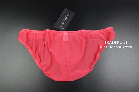 N2n Bodywear Men Coral Red Sheer Mesh Bikini Underwear Size S L Ebay