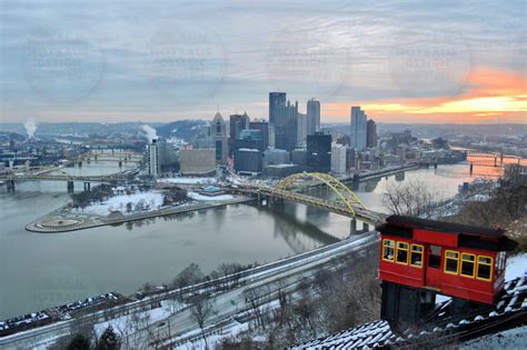 Pittsburgh Skyline Photography Winter Day in the Steel City