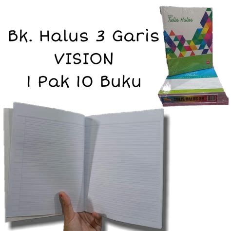 Jual Buku 3 Garis Halus Merk Vision 38 Lembar Buku Tulis Sambung SD