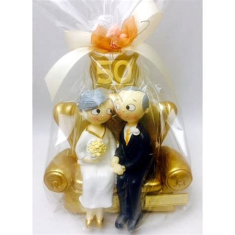 Figura tarta bodas de oro GRABADA 50 aniversario muñecos pastel