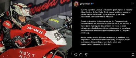 Cómo Está La Salud De Lorenzo Somaschini El Motociclista Argentino De 9 Años A 3 Días Del