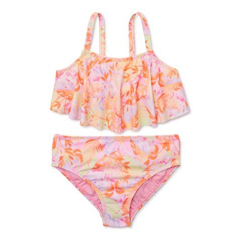 Wonder Nation Girls Ruffle Bikini Swimsuit With Upf Size Each Delivery Or Pickup