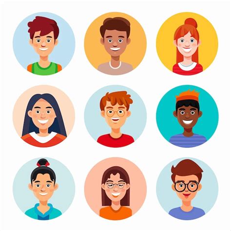 Un Grupo De Personas Con Gafas Y Un Fondo Azul Vector Premium