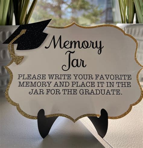 Graduation Memory Jar Tag Graduation Party Idea Memory Tag 7x5 Cardstock Etsy