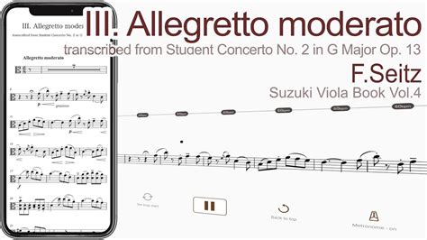 III Allegretto Moderato From Student Concerto No 2 In G Major Op 13 F