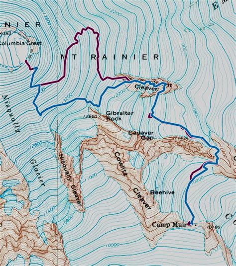 Mount Rainier Summit Map