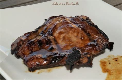 Côtes de porc marinées à la moutarde miel sauce soja Recette de