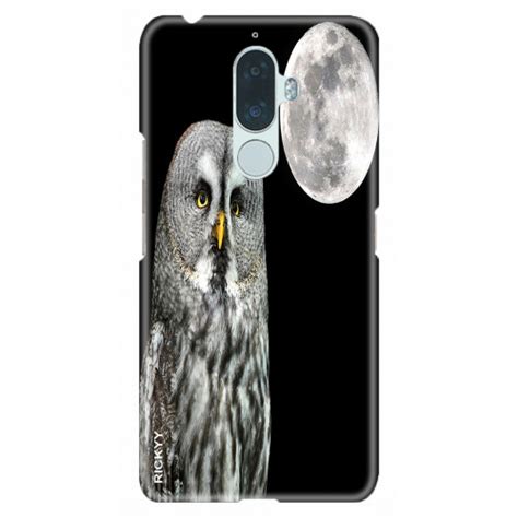 Great Grey Owl Or Lapland Owl Strix Nebulosa And The Moon At Night Gifyu