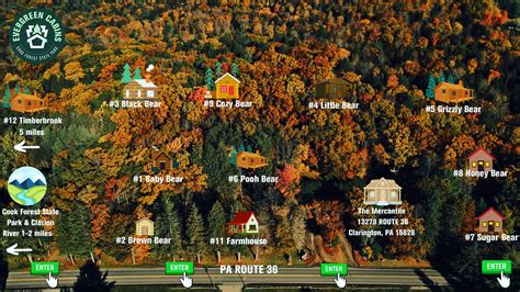 Property Map | Evergreen Cabins & Mercantile