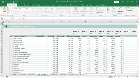 Planejamento Alimentação Excel Genial