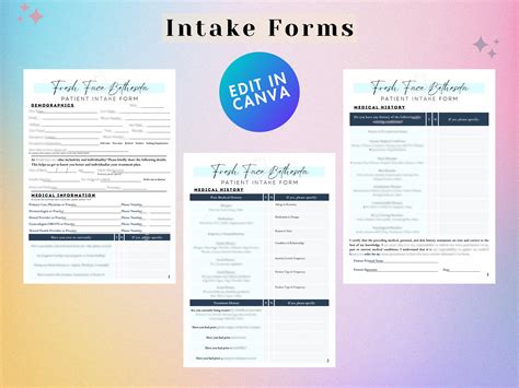 Editable Med Spa Intake Form And Cosmetic Injection Template Etsy