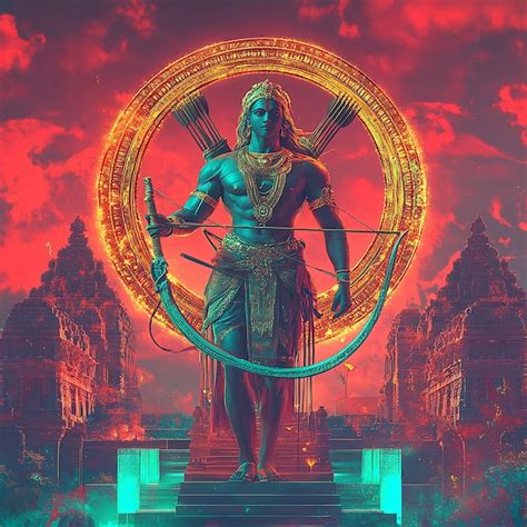 Charming 3d Illustration Of The Legend Of Lord Ram Premium Ai