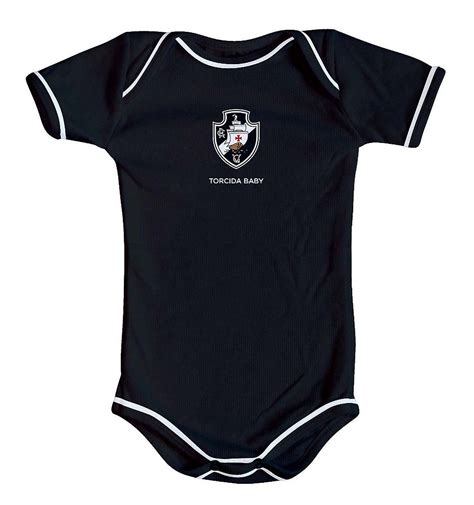 Body Vasco Oficial Preto Torcida Baby Cia Bebê