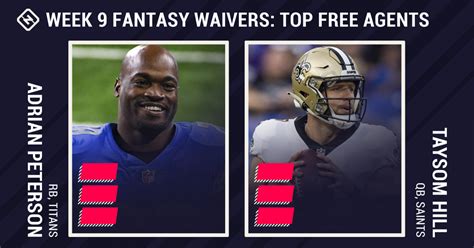 Fantasy Waiver Wire Week 9 Adrian Peterson Taysom Hill Among Top Free