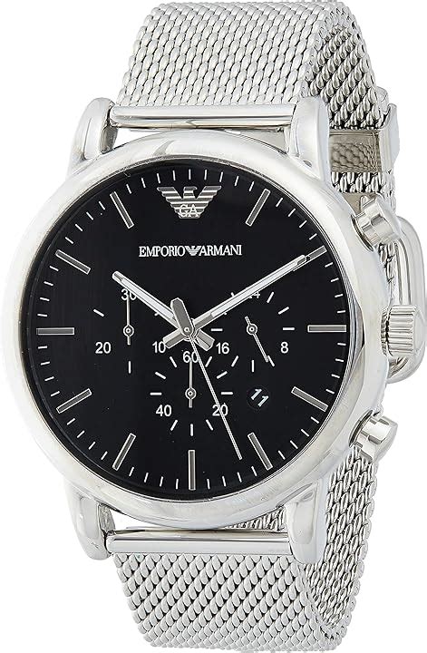 Emporio Armani Orologio Cronografo Quarzo Uomo Con Cinturino In Mesh Di