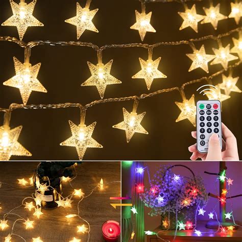 Amazon Minetom Star String Lights Plug In Ft Led Star