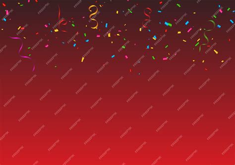 Premium Vector | Celebration red color confetti background amp party ...