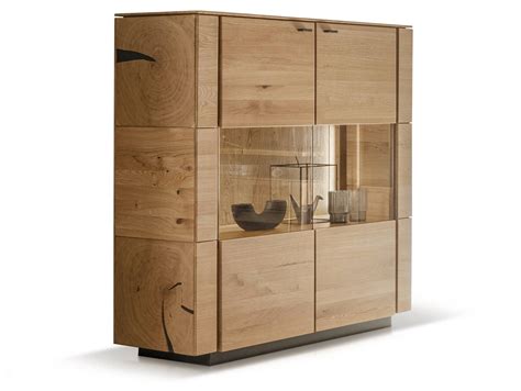 NATANO Highboard I Material Massivholz Wildeiche geölt