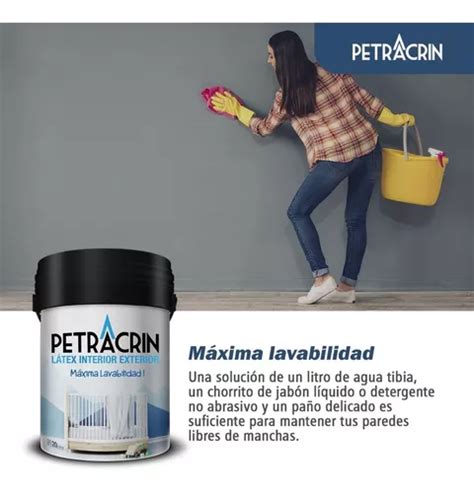 Pintura Latex Exterior Lavable Petracrin Litros Blanco En Venta En