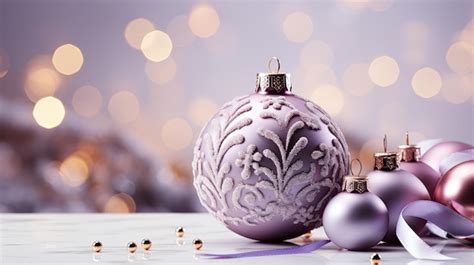 Premium AI Image A Purple Christmas Ornament Sitting On Top Of A