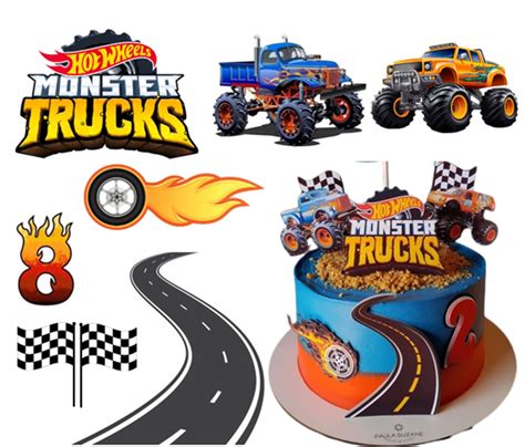 Wydruk Na Tort Masa Cukrowa Wydruk Cukrowy Hot Wheels Monster Truck Artcakes