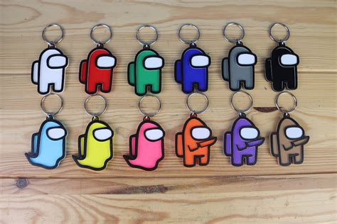 Among Us Keychains Colors Styles Crewmate Ghost Knife Imposter D