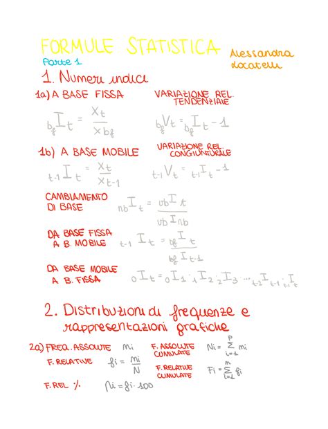 Formule Statistica Esame Formule Statistica Alessandra Parte