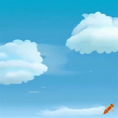 Cartoon Sky With Fluffy Clouds For A Video Game On Craiyon