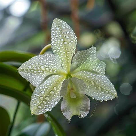 Flor De Orqu Dea Delicada Gotas De Gua Foto Premium